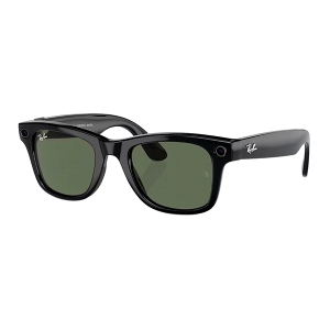 Солнцезащитные очки с камерой Ray-Ban Meta Wayfarer RW4006 Size 50 В черной глянцевой оправе с зелёными линзами