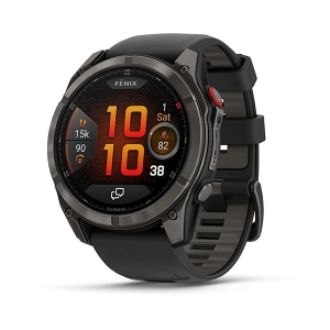 Часы Garmin Fenix 8 Pro AMOLED Sapphire 51мм угольно-черный DLC, пепельно-серый ремешок