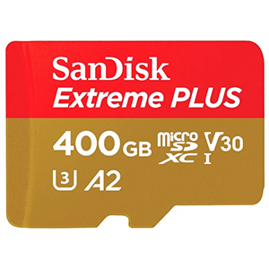 Карта памяти SanDisk Extreme PLUS microSDXC Class 10 UHS Class 3 V30 A2 170MB/s 400GB + SD adapter