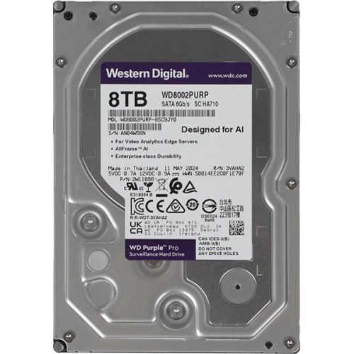 Накопитель HDD Western Digital 8TB Surveillance Purple Pro WD8002PURP