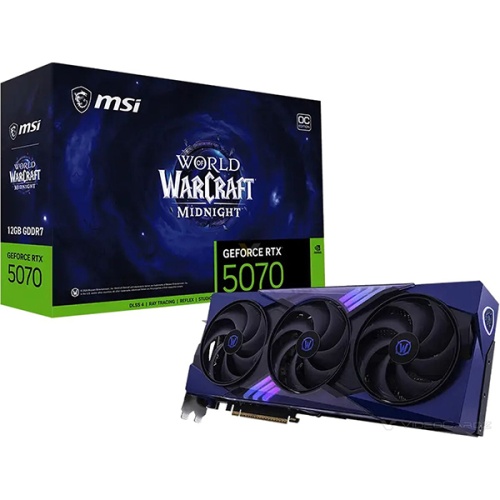 Видеокарта MSI GeForce RTX 5070 World of Warcraft Midnight Void Edition OC 12GB G507012WMVEC