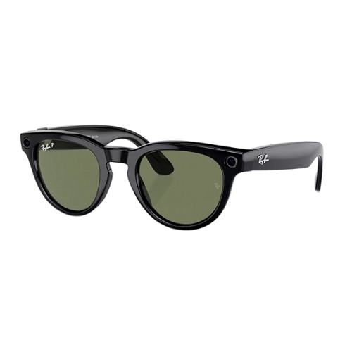 Солнцезащитные очки с камерой Ray-Ban Headliner RW4009 Polar G15 Size 50 В черной гляневой оправе с зелеными линзами