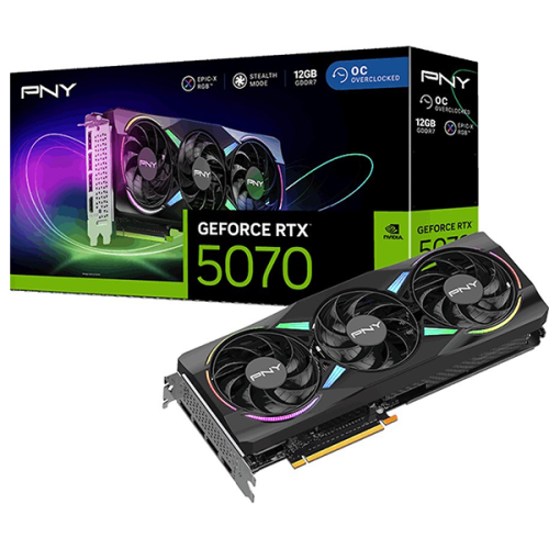 Видеокарта PNY GeForce RTX 5070 ARGB EPIC-X RGB OC Triple Fan 12GB VCG507012TFXXPB1-O