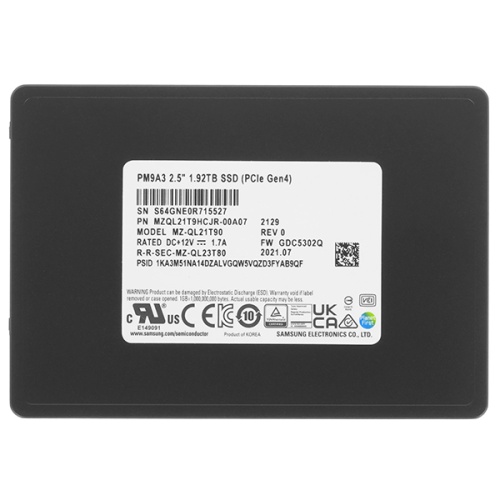 Накопитель SSD Samsung PM9A3 1.92TB MZQL21T9HCJR-00A07
