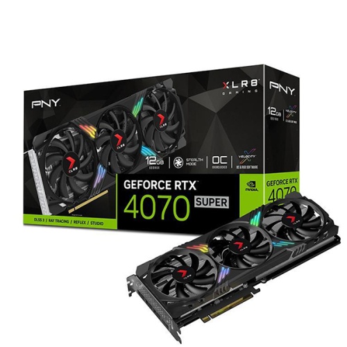 Видеокарта PNY GeForce RTX 4070 SUPER 12GB XLR8 Gaming VERTO VCG4070S12TFXXPB1-O
